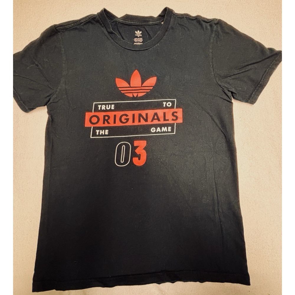 Mens Adidas Black w Pink Originals True to the Game T Shirt S Unworn?